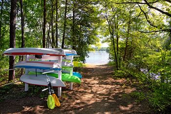 Lakeside kayak storage rack